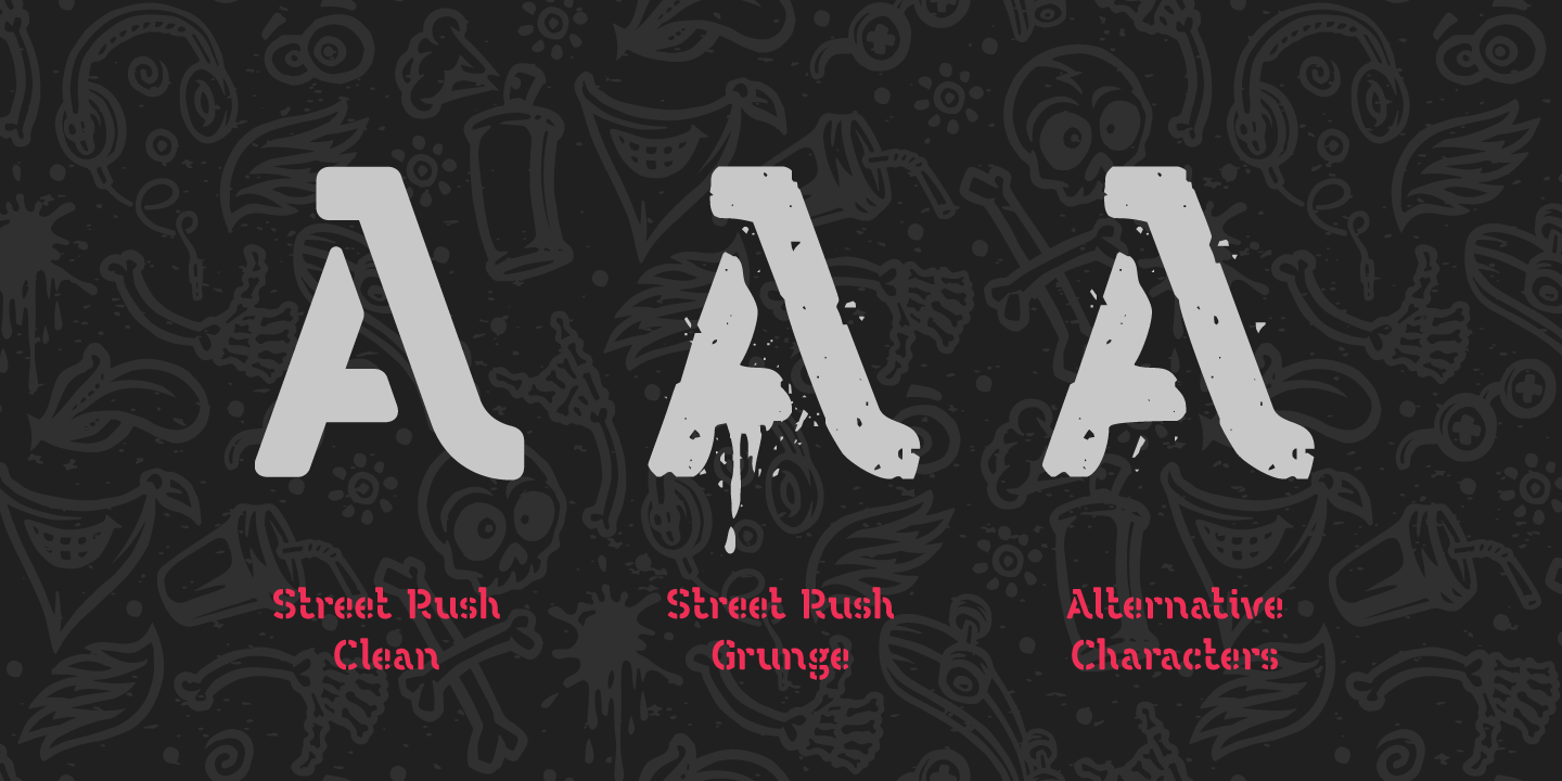 Пример шрифта Street Rush Clean